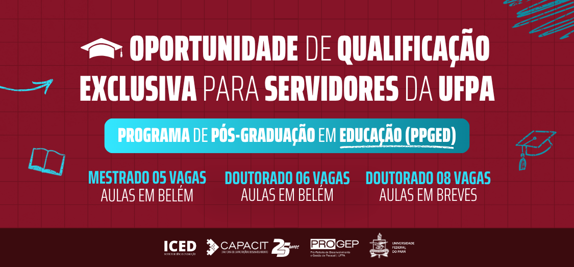 Parceria entre Progep, Campus Universitário de Breves e ICED disponibilizam vagas de Mestrado e Doutorado em Educação para servidores com aulas em Breves e Belém